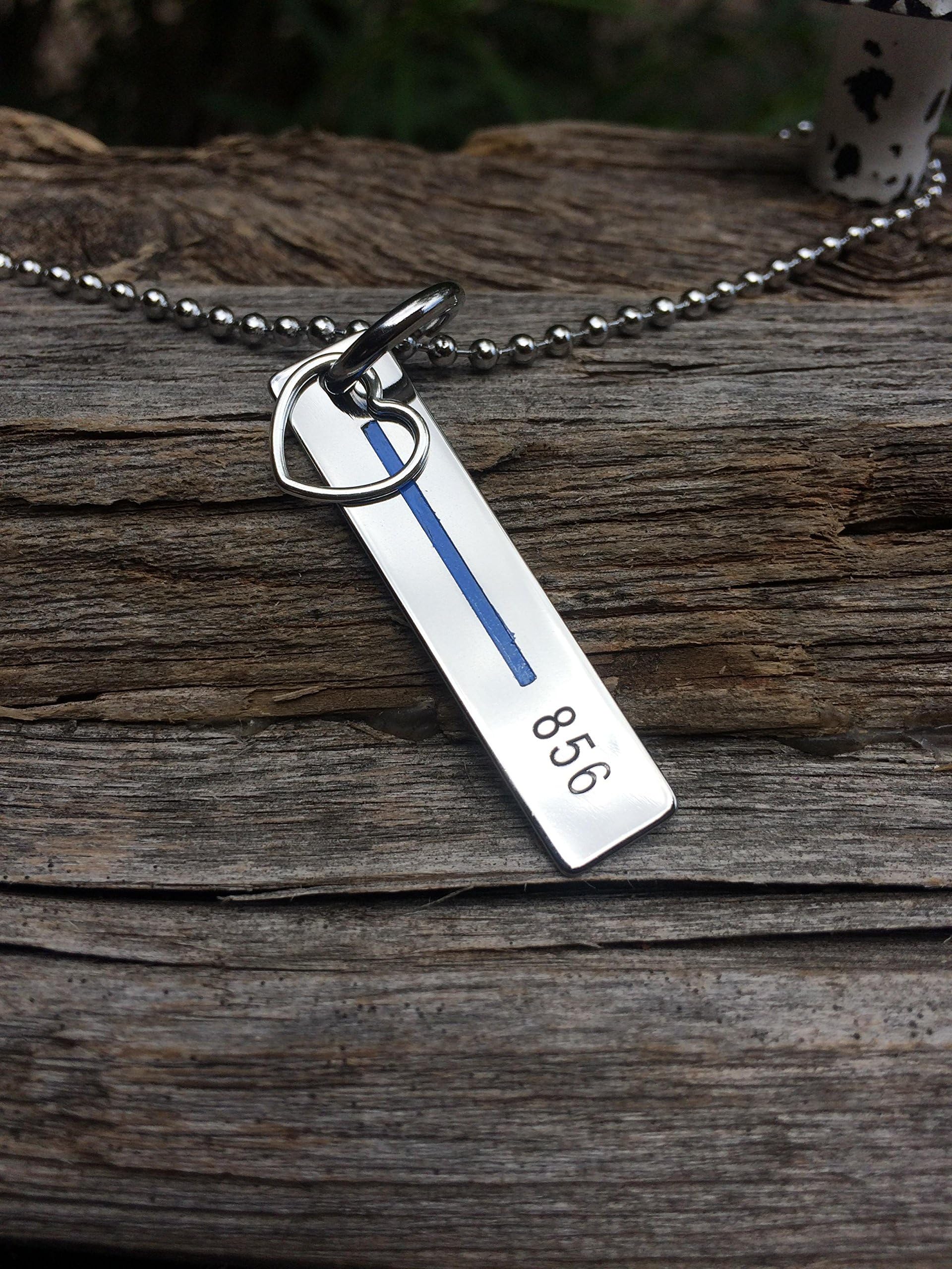 JunkJewelryPoliceman's Wife Necklace, Personalized with Badge Number, Gift for Wife, Gift for Mom, Gift for Sister, Thin Blue Line, Gift for Girlfriend