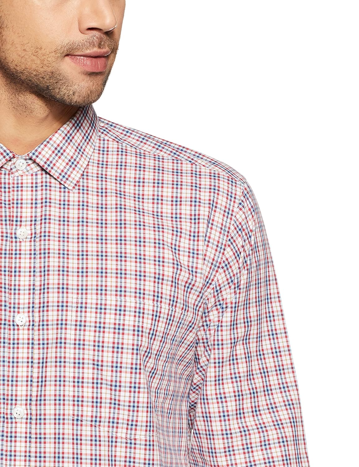 symbol amazon brand men's checkered regular fit business shirts