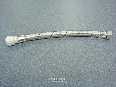 AK 15mm Push Fit x 1/2" BSP Flexible Tap Connector Hose 500mm Stainless Steel