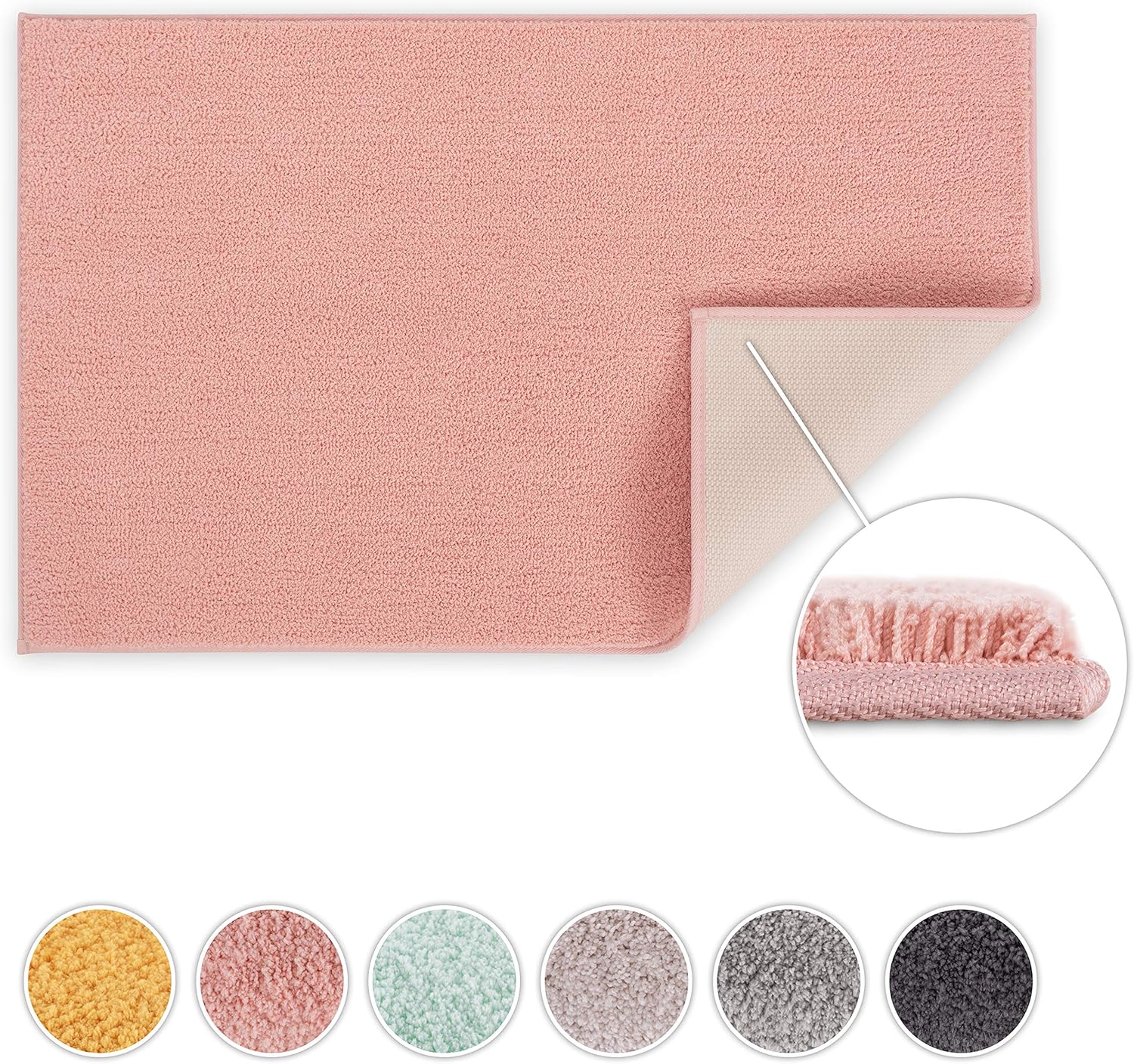 Blumtal Dusty Pink Bath Mat - Super Soft Non Slip Bathroom Mat, Washable Bathroom Rug, 50x80 cm, 50 x 80 cm (Microfibra) - Image 3