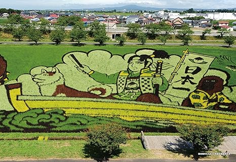 Amazon 300ピース ジグソーパズル 田んぼアート 田舎館村17年桃太郎 中心部 26x38cm ジグソーパズル おもちゃ