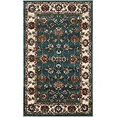 SAFAVIEH Summit Collection 3' x 5' Teal / Ivory SMT292T Traditional Oriental Non-Shedding Living Room Bedroom Accent Rug