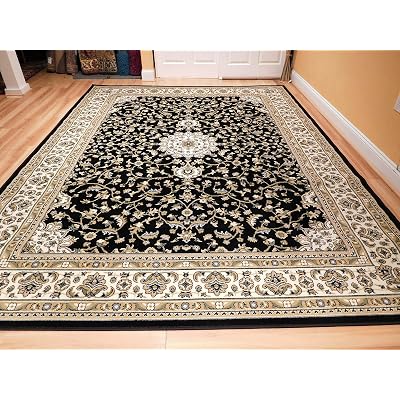 New Traditional Area Rugs 2x3 Black Foyer Rugs 2x4 Persian Rug with Medallion, 2x3 Red Scatter Rugs