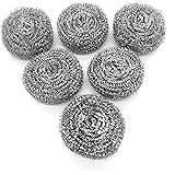 6 Pack Stainless Steel Sponges, Scrubbing Scouring Pad, Steel Wool Scrubber for Kitchens, Bathroom and More