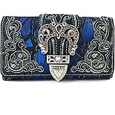 Justin West Camouflage Tree Branches Bling Rhinestone Cross Wings Handbag Purse Messenger Bags and Wallets