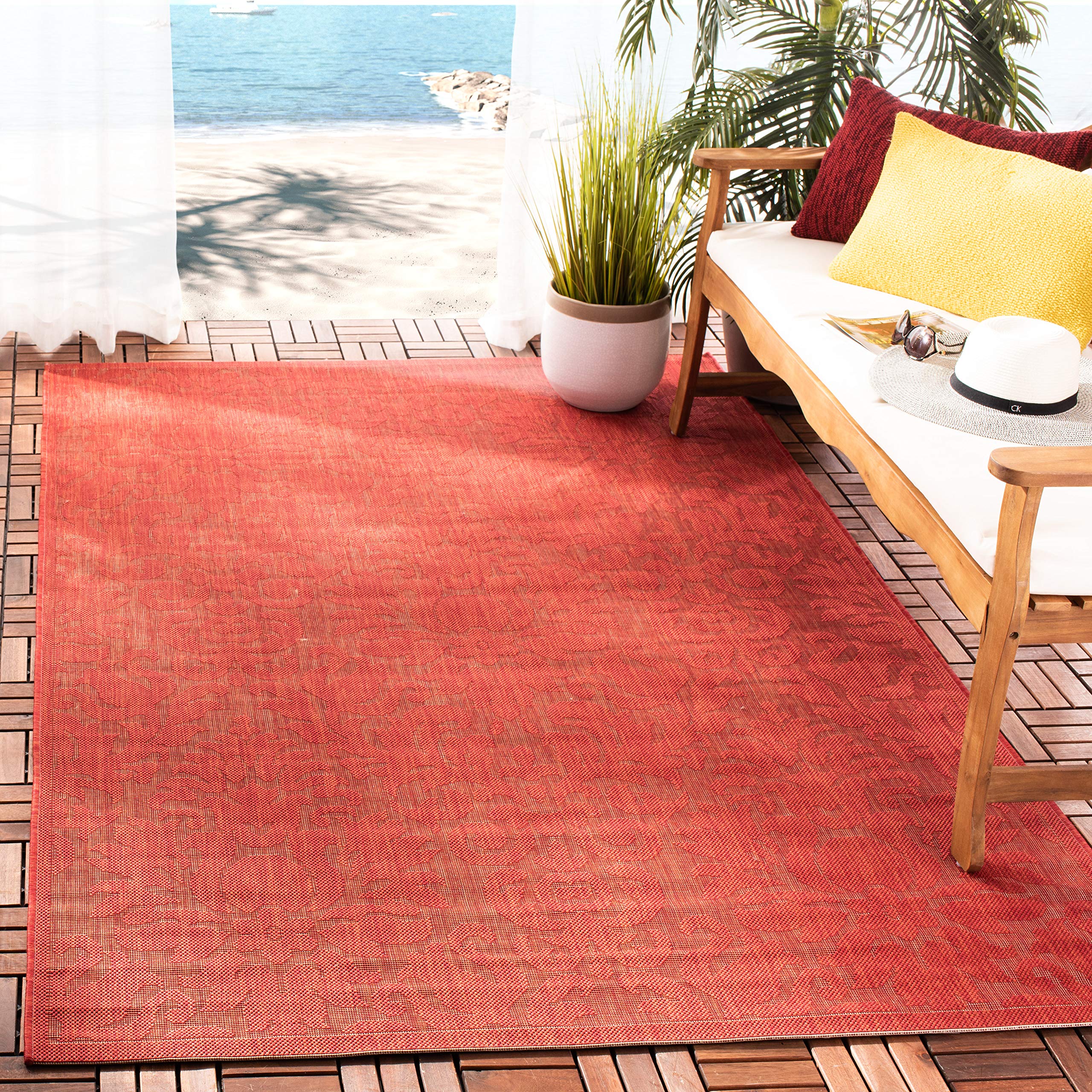 Photo 1 of *************similar orange size 6'8x2'7***********orange CY2714 Indoor/ Outdoor Splashproof Easy Scrubbing Patio Backyard Mudroom Area Rug