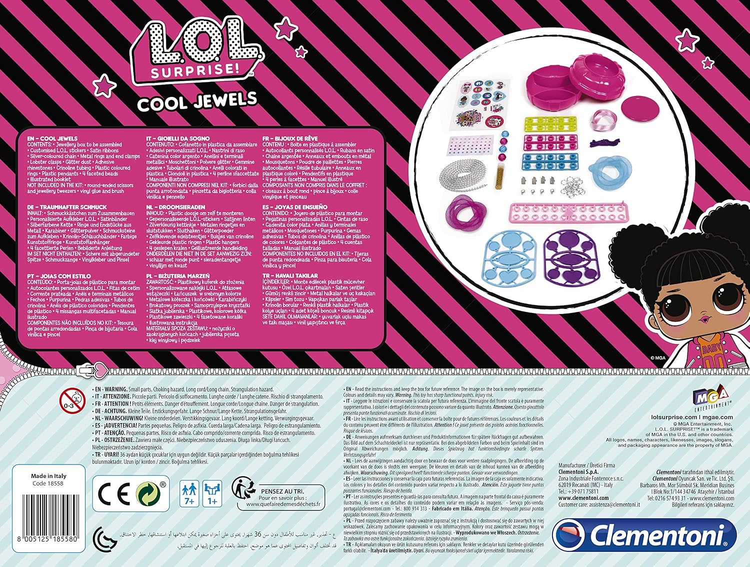 Clementoni 18558 -LOL-Cool Jewels-Made in Italy Craft for Kids from 7 Years and Older-Jewellery Girl, English, Multi-Colour - Image 4