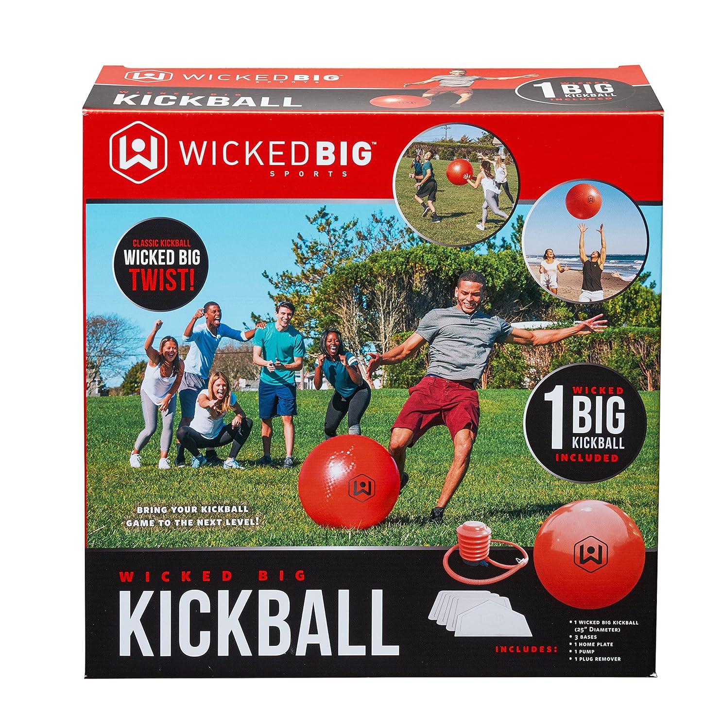 Wicked Big Sports Kickball-Supersized Kickball Outdoor Sport Tailgate Backyard Beach Game Fun for All