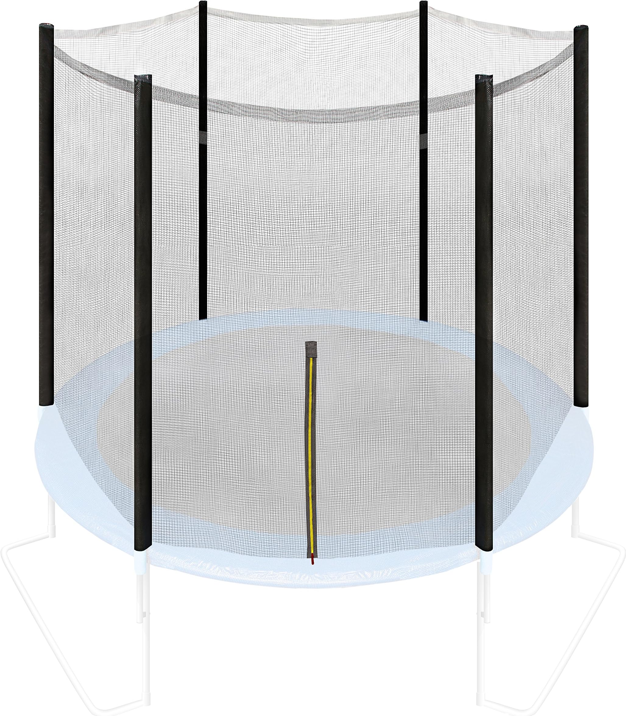 Ultrasport Safety Net for Garden Trampolines Ultrasport Jumper Models from Mai 2014 onwards, Ø 180, 251, 305, 366, 430 cm, safety net for trampolines with poles and a zip, UV-resistant, strong