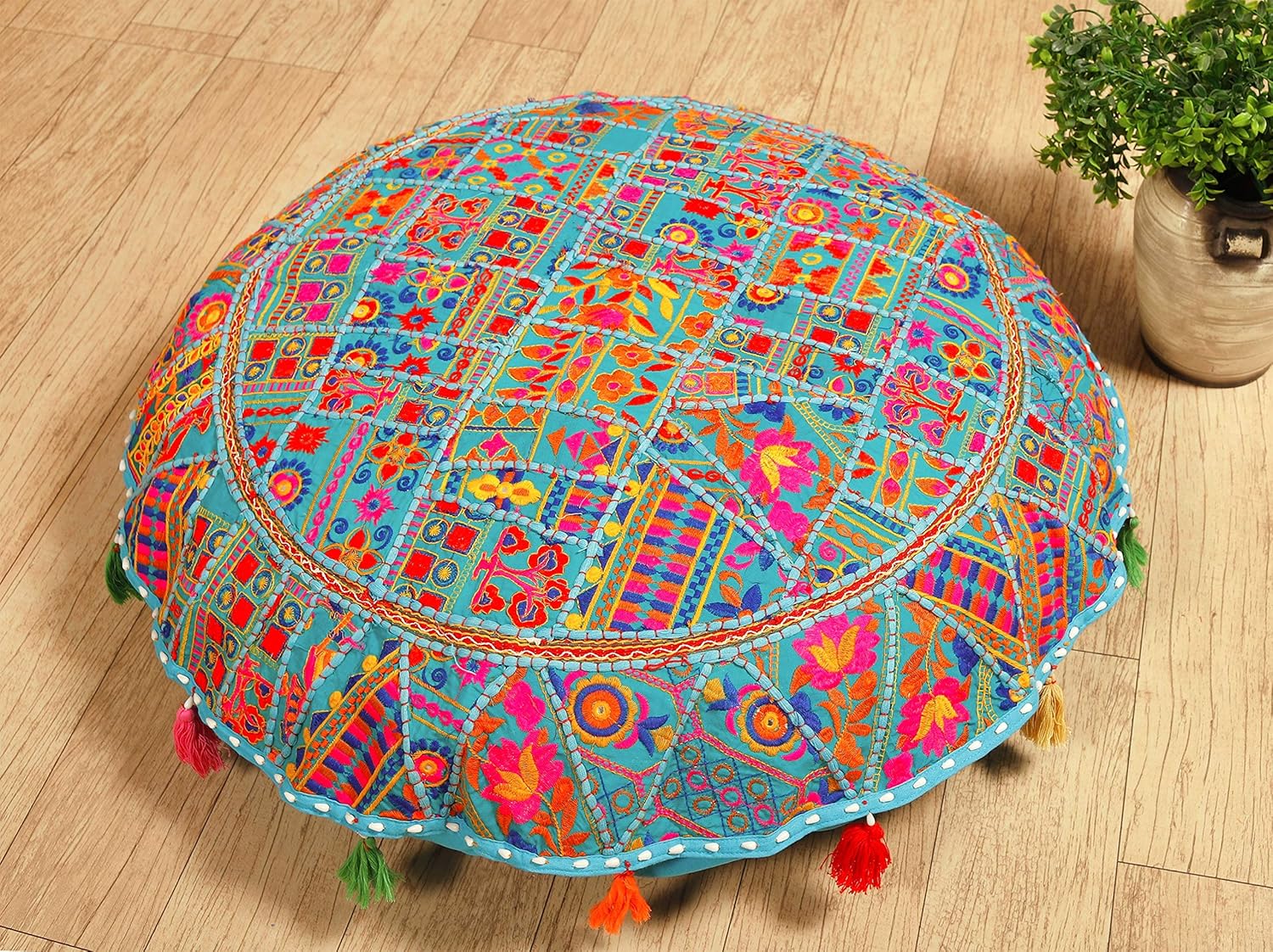 Buy Handicraft Palace Large Round Floor Pillow Cover Khambadiya