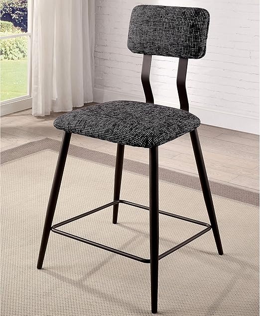 Novelty Black Counter Chairs (Set of 2) Industrial Modern Contemporary Metal