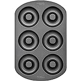 Wilton 6-Cavity Doughnut Baking Pan, Makes Individual Full-Sized 3 3/4" Donuts or Baked Treats, Non-Stick and Dishwasher Safe