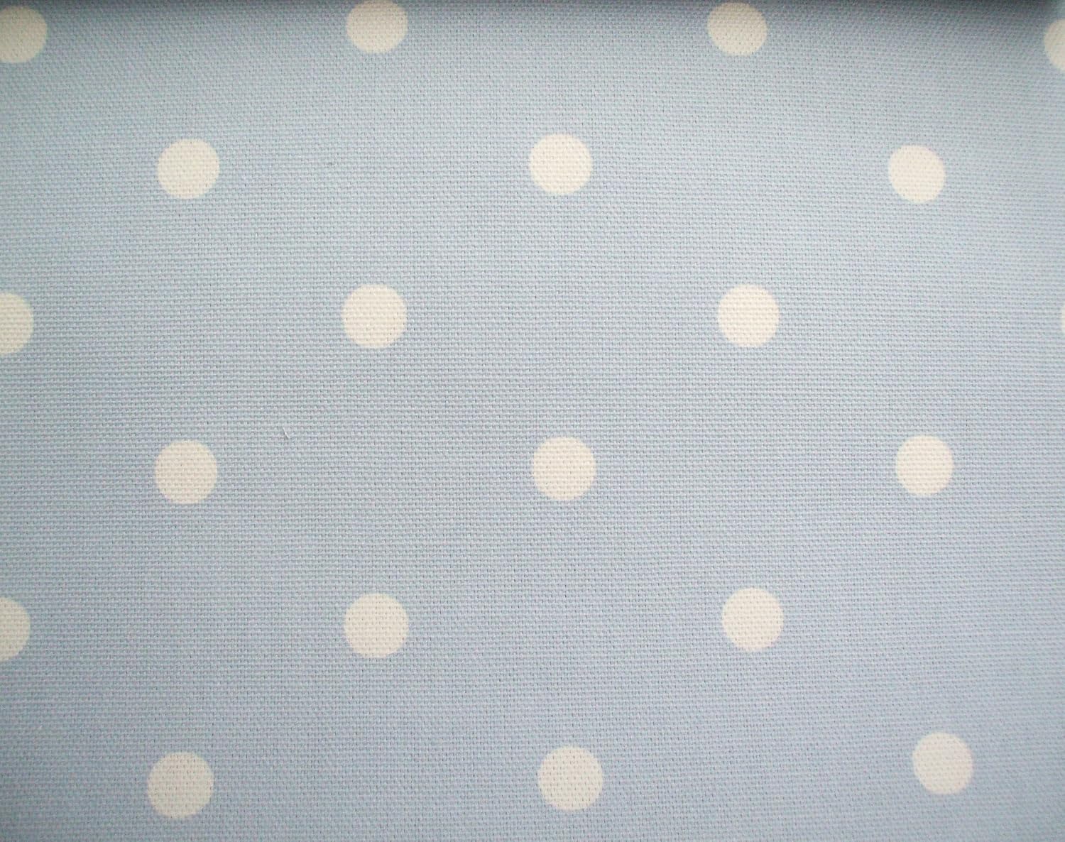 Dotty Powder Blue Polka Dot Cotton Curtain Fabric 140cm X 1 Metre
