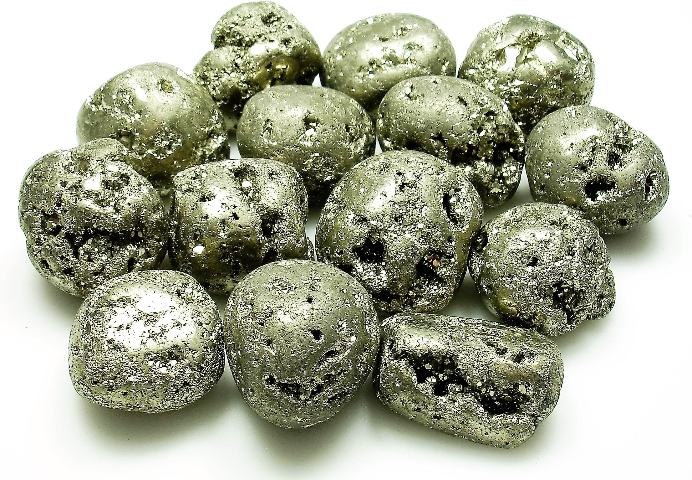 The Magic Is In You (1) Pyrite Tumbled Crystal with Description Card - 7/8" to 1 & 1/8" Long, by 3/4" to 7/8" Wide.