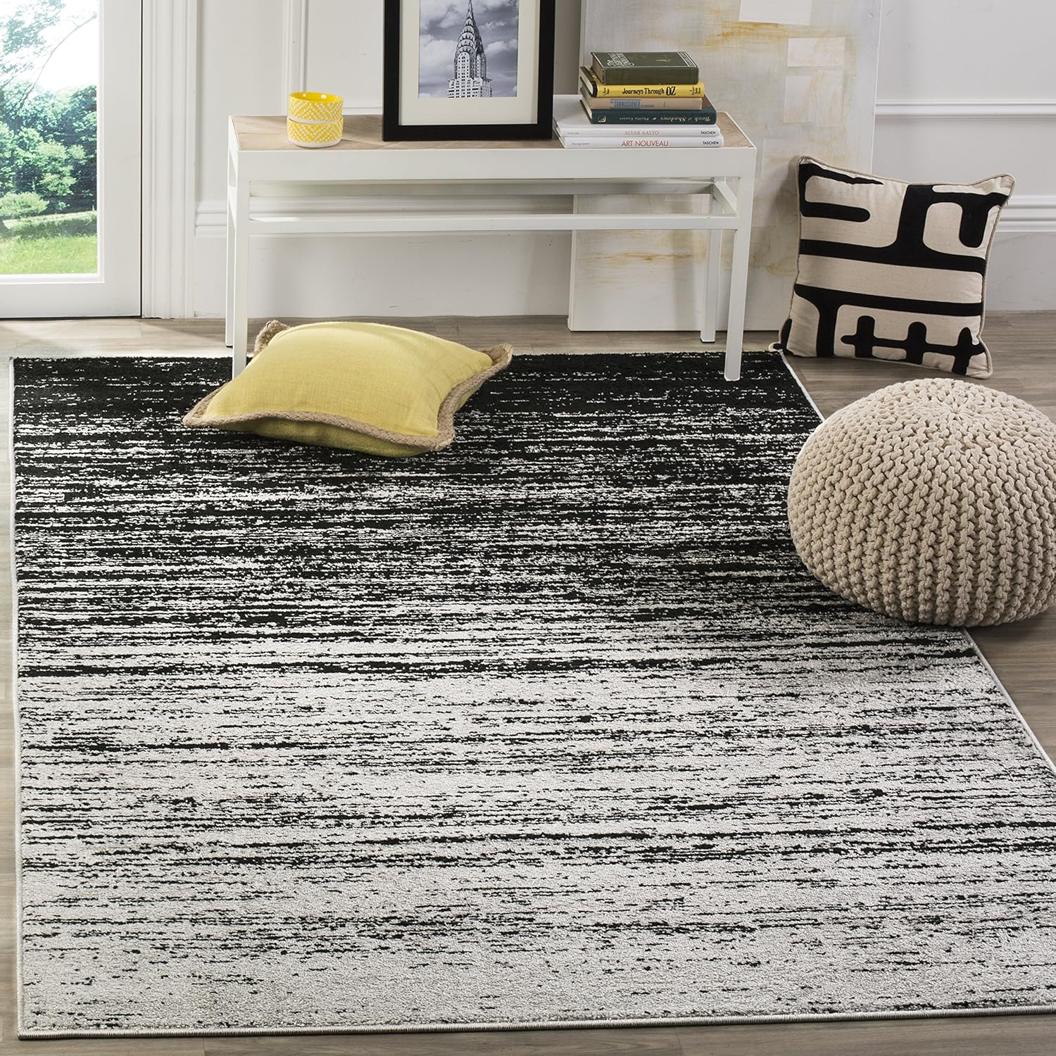 Best Silver Black Living Room Rug