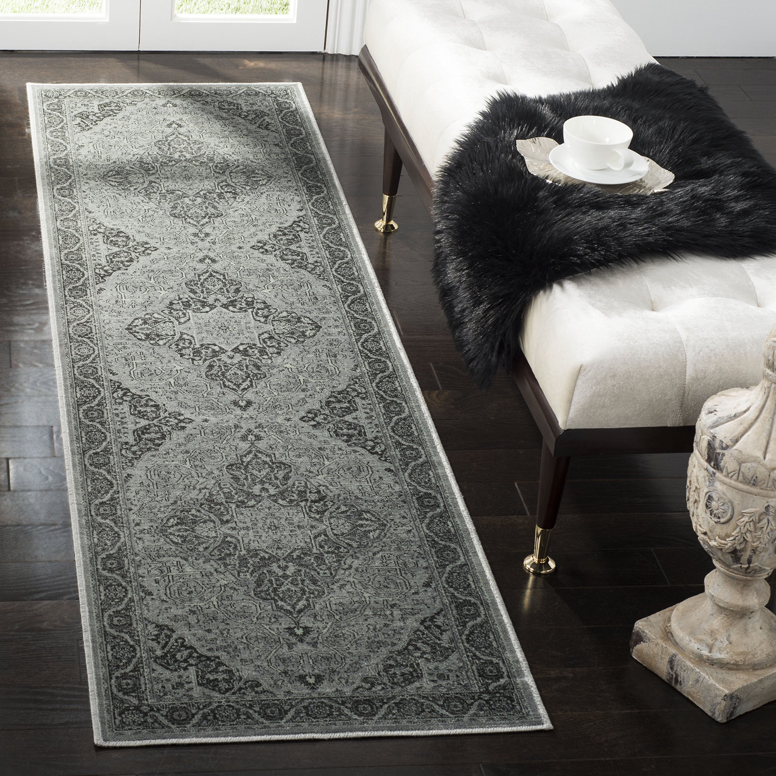 Safavieh Traditional Indoor Woven Runner Area Rug, Vintage Collection, VTG159, in Light Blue / Multi, 66 X 244 cm for Living Room, Bedroom or Any Indoor Space