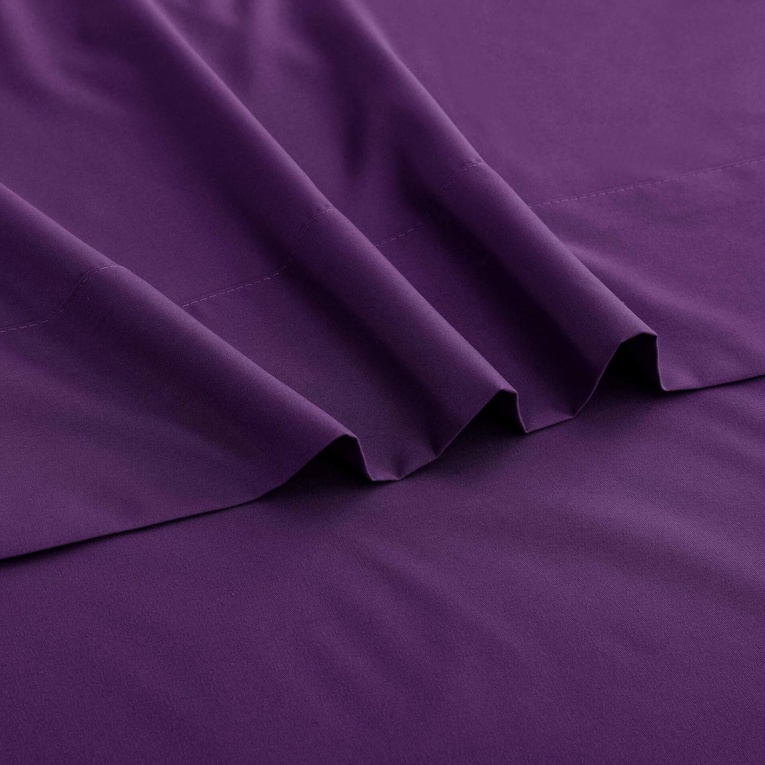 Sfoothome Top Sheet Single - Premium 1500 Ultra-Soft Collection - Wrinkle Resistant, Easy Care (Queen, Purple): Home & Kitchen