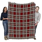Pure Country Weavers Plaid Blanket Stewart Royal Tartan - Patterns Gift Tapestry Throw Woven from Cotton - Made in The USA (72x54)