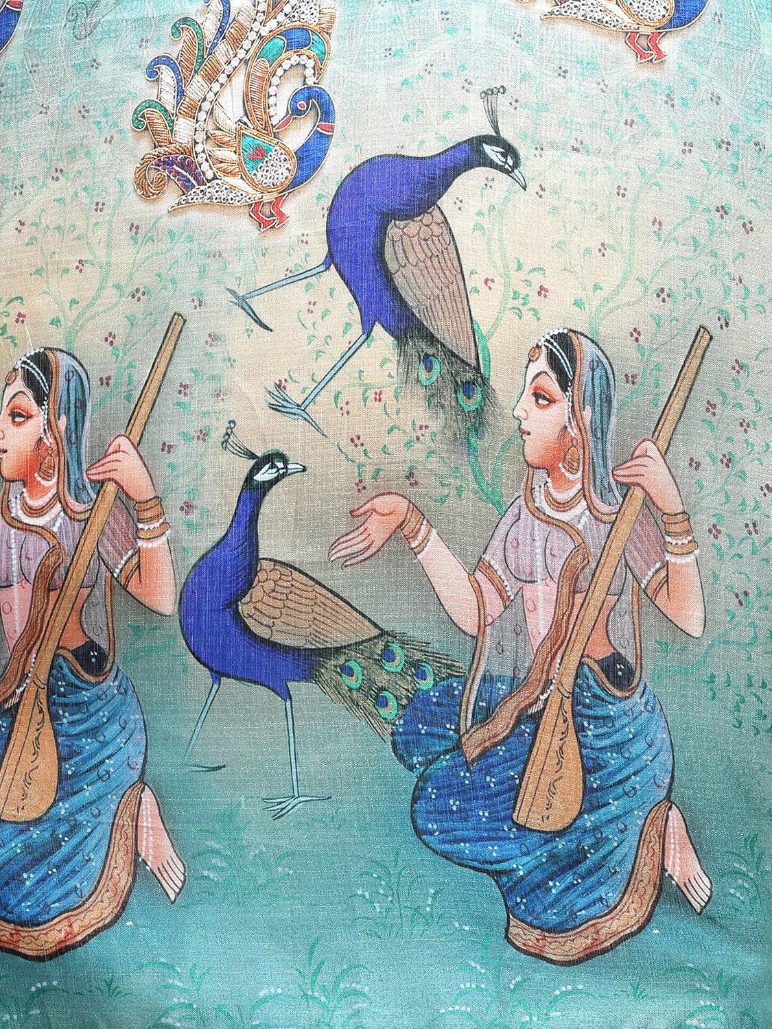 applecreation women's khadi silk dupatta (teal green, free size)