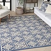 Nourison Home Aloha Blue 7' x 10' Area Rug - Easy Clean, Non Shedding, Bed Room, Living Room, Dining Room, Kitchen (7' x 10')