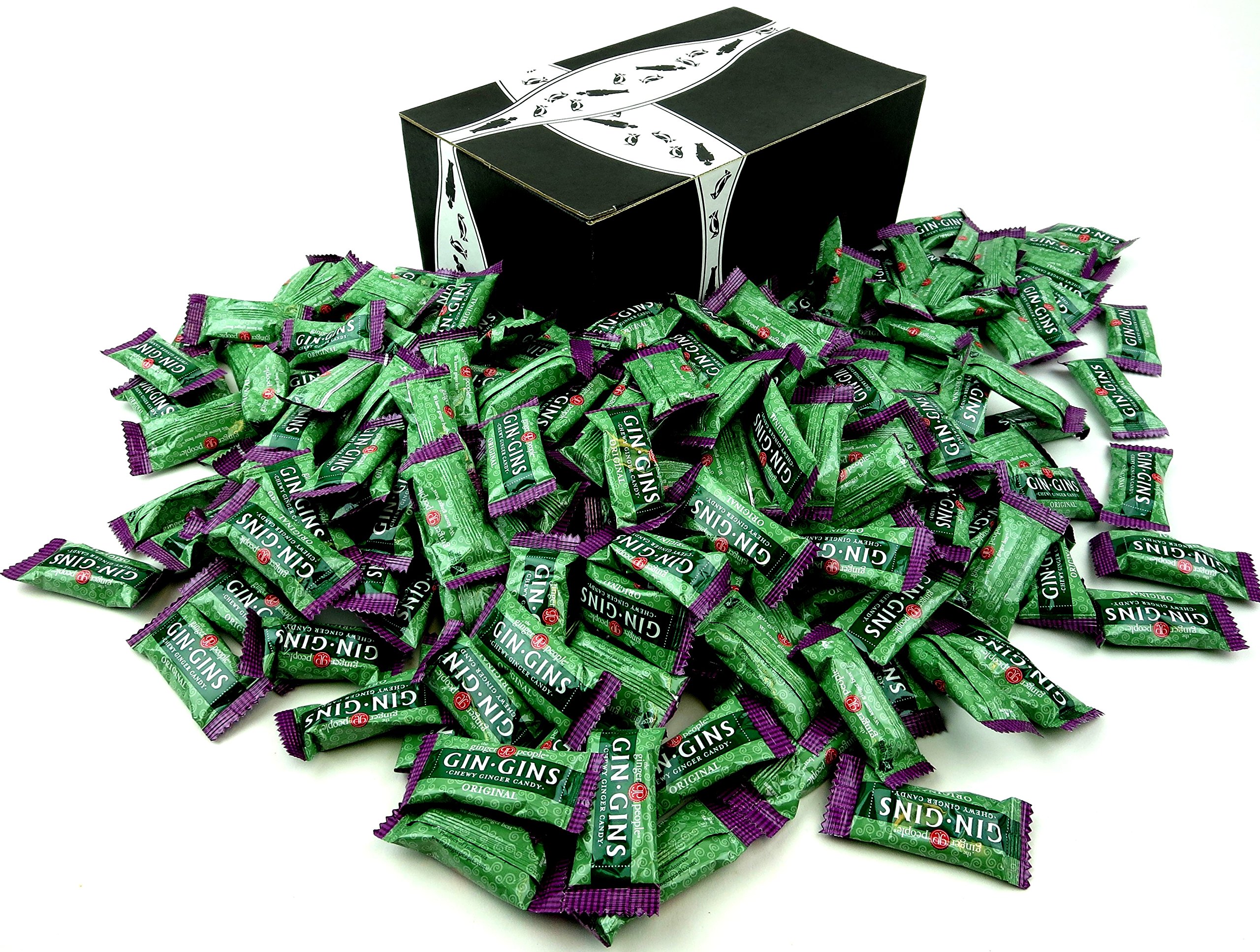 The Ginger People Gin Gins Super Strength Ginger Caramel Candy, 2 lb Bag in a Gift