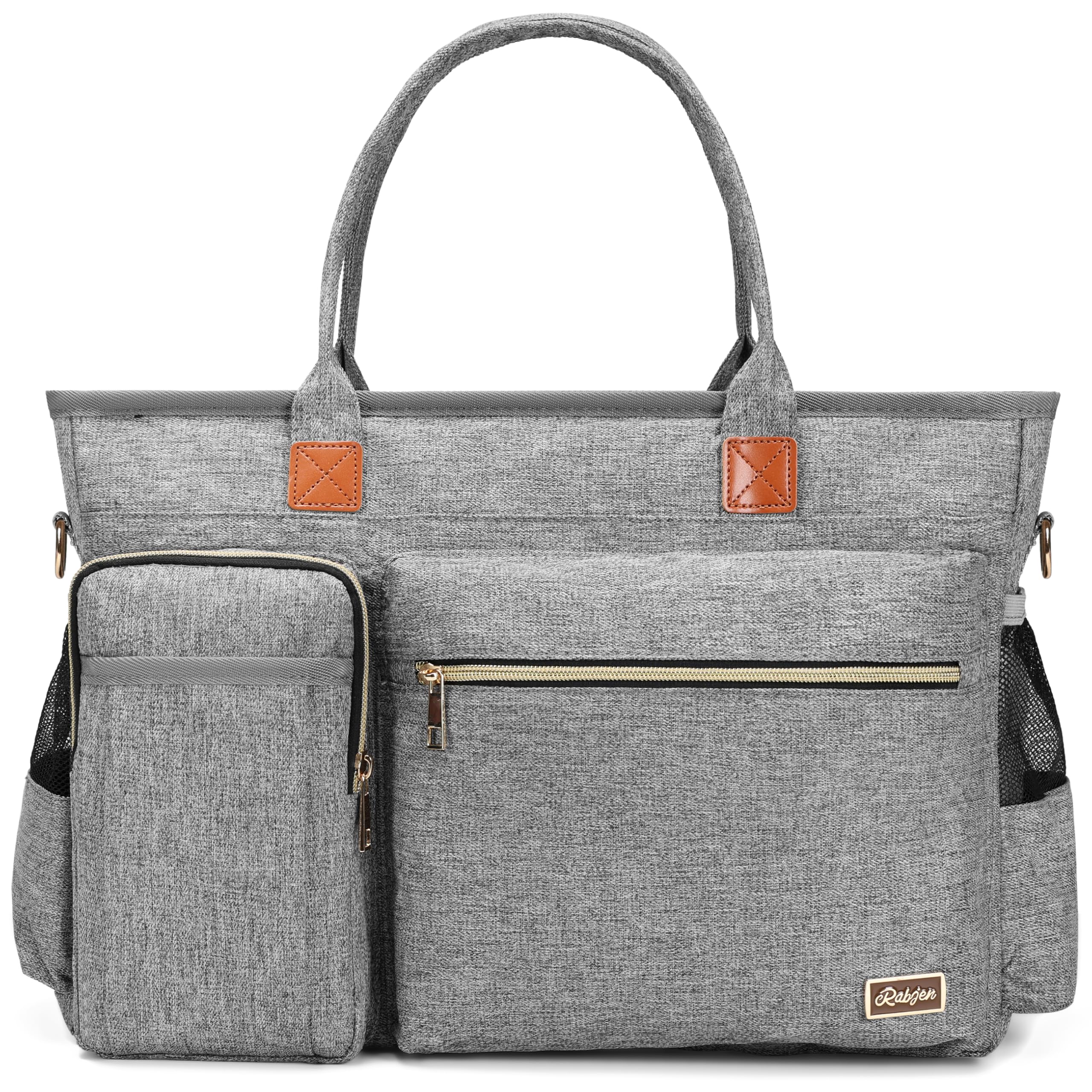 Photo 1 of Laptop Tote Bag, Middle Size Computer Messenger Teacher Bag with 15.6'' Padded Laptop Sleeve Grey