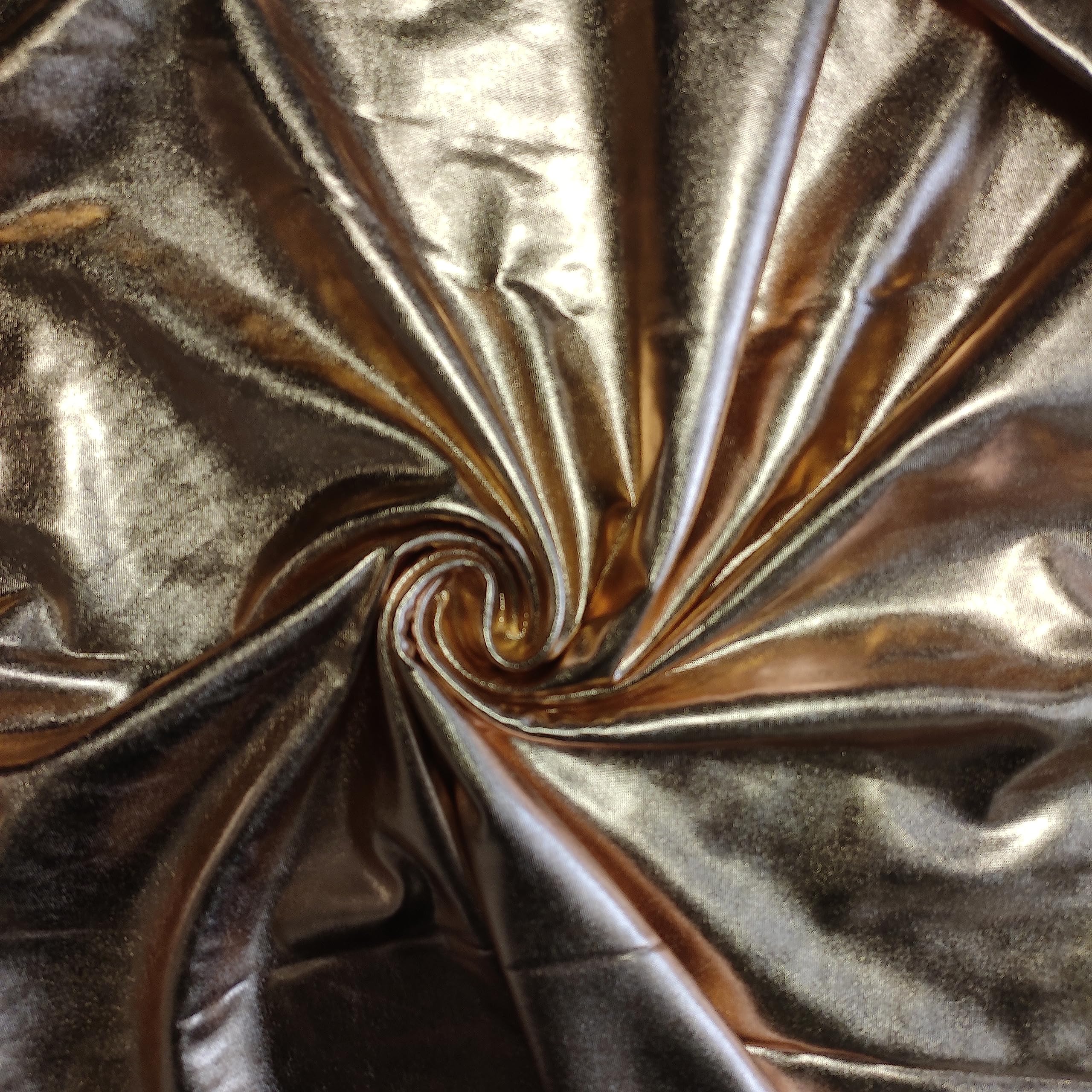 Plain/Printed ITY Spandex Jersey Elastane Stretch Dress Leggings Fabric 58" - 150cm Wide Sold As 1 Meter Pre - Cut Lengths (Copper Leather Look)