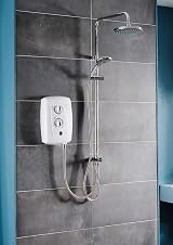 Triton T80 Easi-Fit Plus DuElec Electric Shower 10.5kW White Rainfall Hose view 7