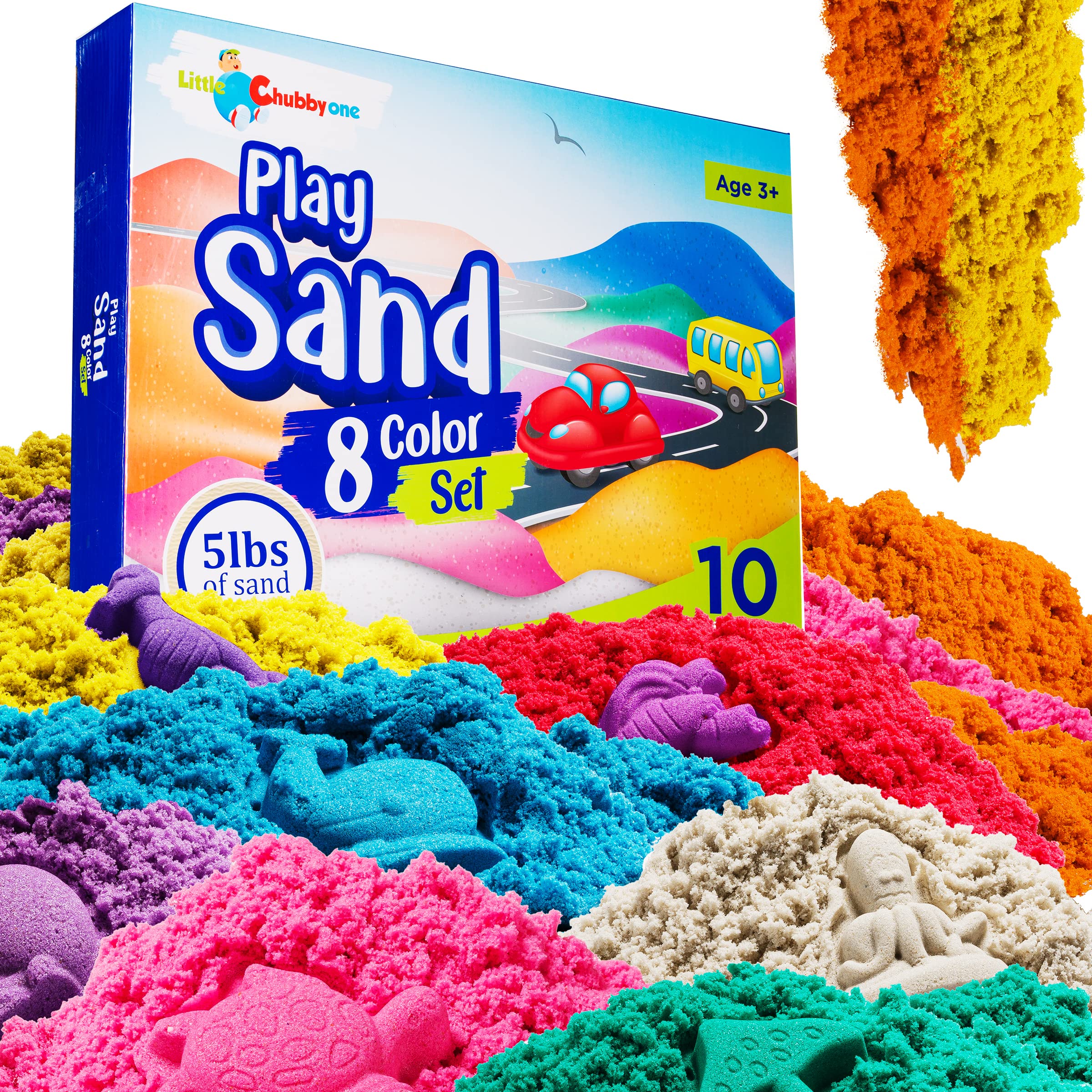 LITTLE CHUBBY ONE 8 Color Kids Play Sand Set - 5