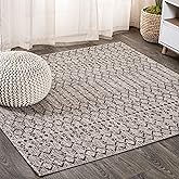 JONATHAN Y SMB108D-6SQ Ourika Moroccan Geometric Textured Weave Indoor/Outdoor Area Rug, Bohemian, Scandinavian for Bedroom,