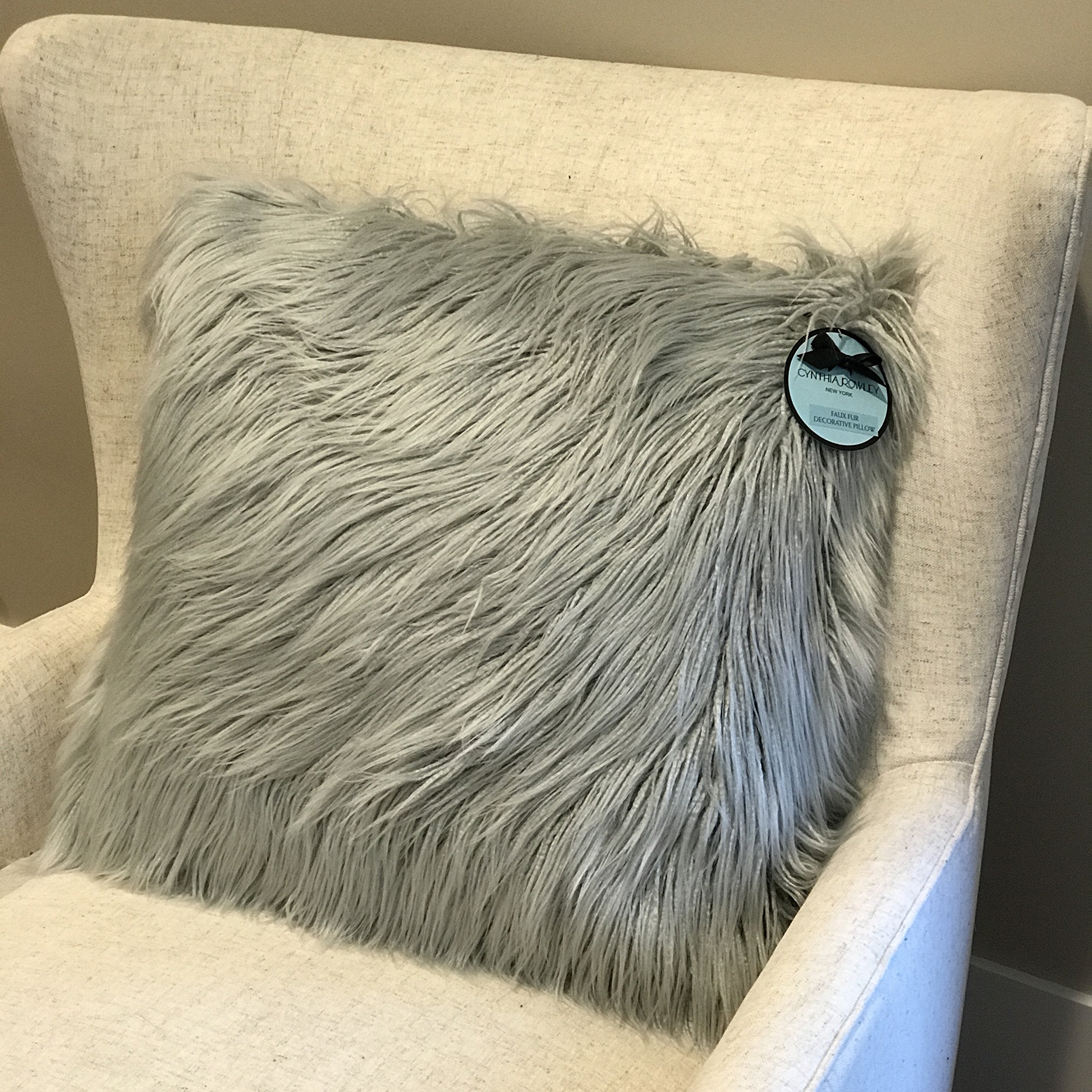 Cynthia Rowley Lush Plush 18 X 18 Aqua Blue Square Mongolian