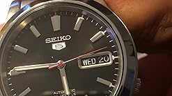 Amazon Com Seiko Men S Snk795 Seiko 5 Automatic Stainless Steel Watch With Black Dial Seiko Watches