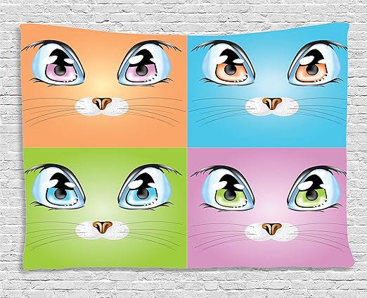 Ambesonne Dessin Animé Decor Collection Différents Coloré