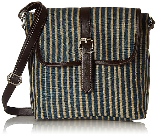 striped sling bag