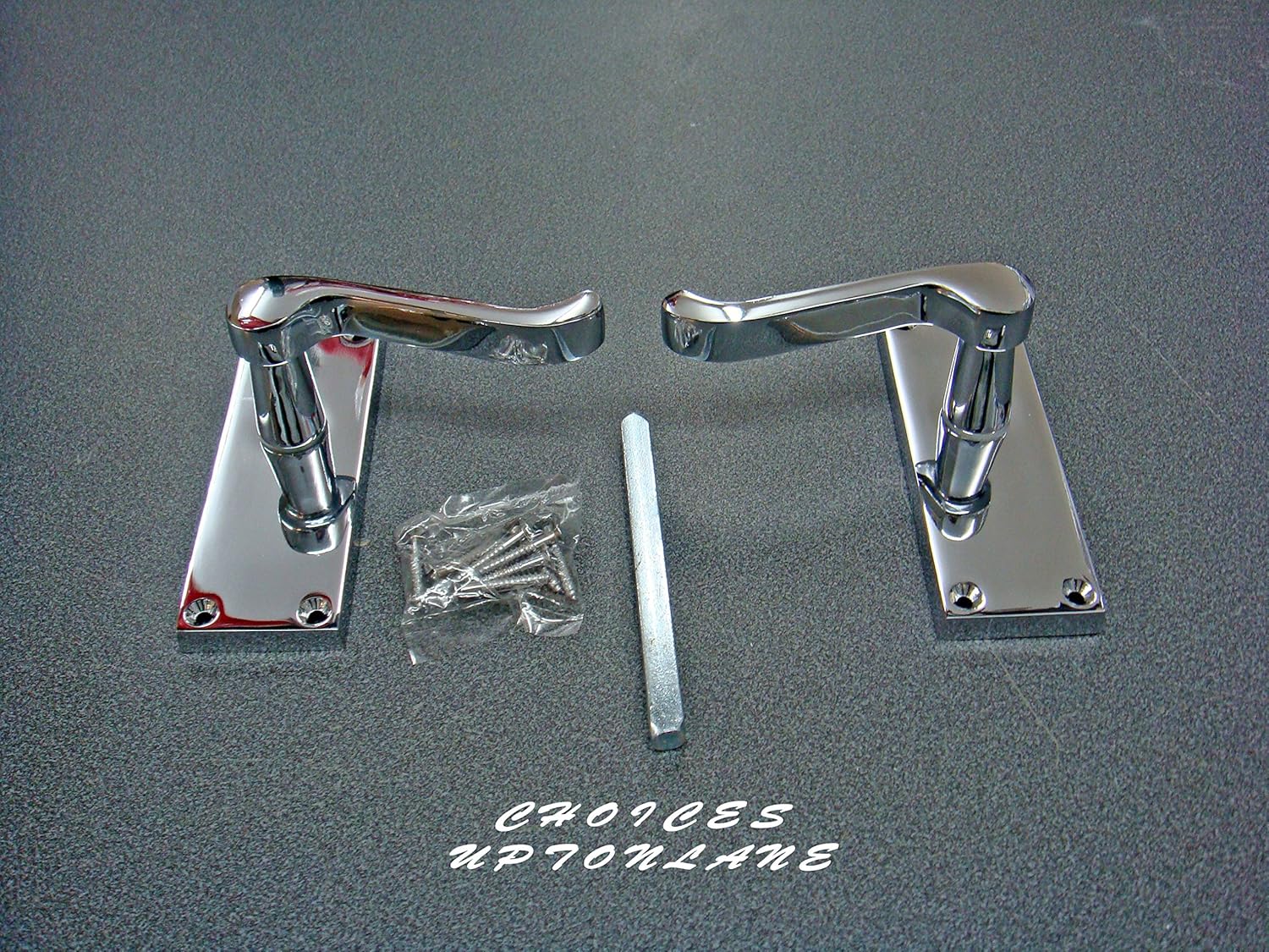 Victorian Scroll Door Handle Latch Set 114mm x 40mm Polished Chrome From The Door Handle Store - Image 4