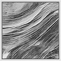 SIGNWIN Framed Canvas Wall Art Aged Drift Wood Grain Tree Bark Nature Texture Photography Minimalism Modern Closeup Dramatic Black and White for Living Room, Bedroom, Office - 16