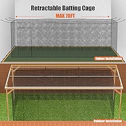 Baseball Batting Cage Nets,20‘L/ 35'L/55'L/70'L