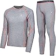 Little Donkey Andy Men's Thermal Underwear Set Performance Base Layer Wicking Active Long Johns Top & Bottom with Fly
