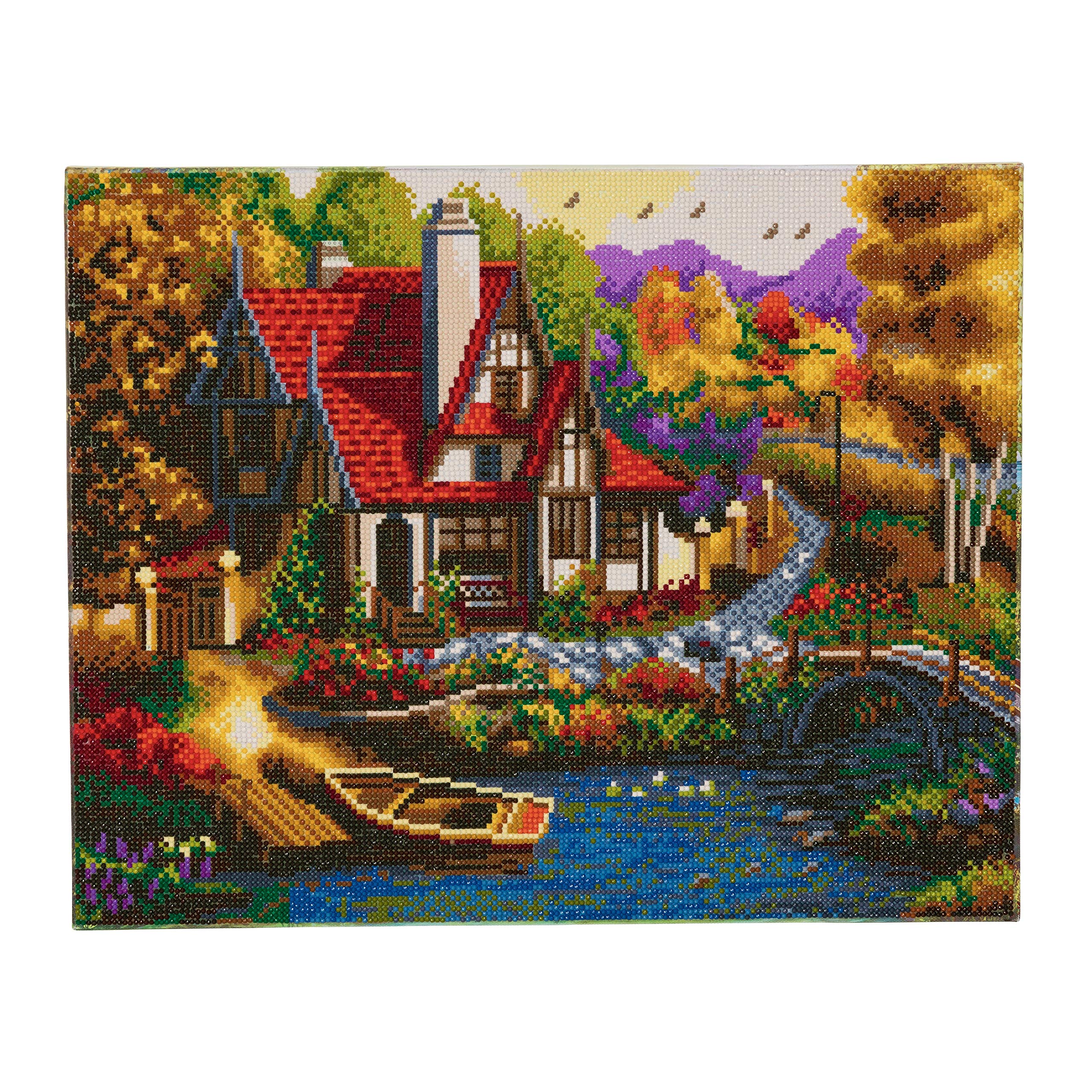 Crystal Art Riverside Cottage 40 x 50 cm Landscape Framed Crystal Art Kit