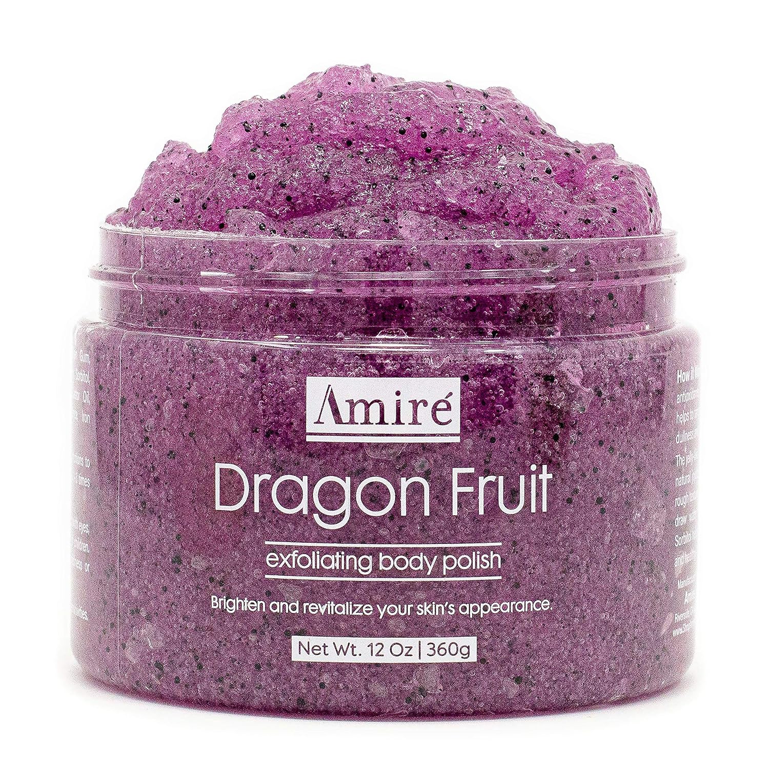 Amazon Com Amire Dragon Fruit Jelly Exfoliating Body Scrub Polish Exfoliate Dry Dehydrated And Dead Skin Improve Body Skin Texture And Brighten Appearance Pitaya Scrubs 12oz Beauty