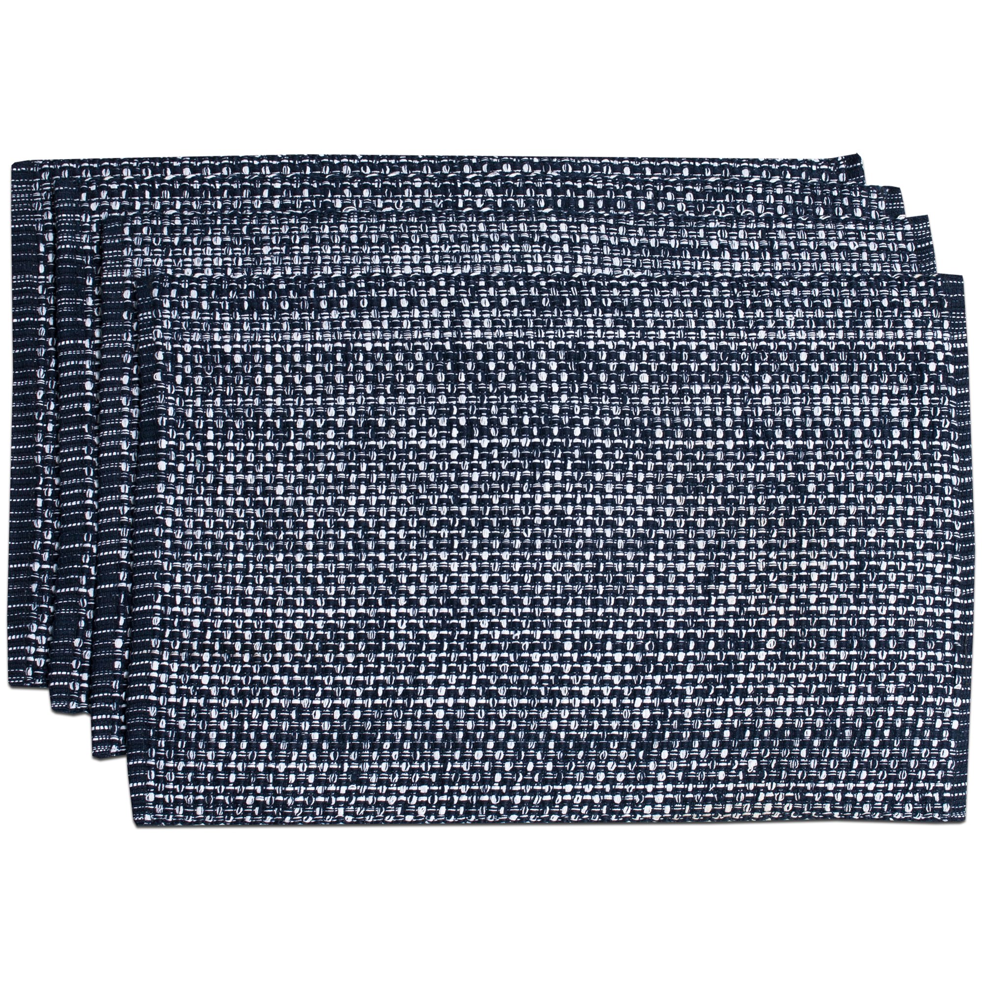 Sweet Home Collection Trends Two Tone 100% Cotton Woven Placemat (4 Pack), 13" x 19", Navy
