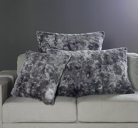 Brielle Faux Fur Pillow Case Standard Starling Gray Amazon In