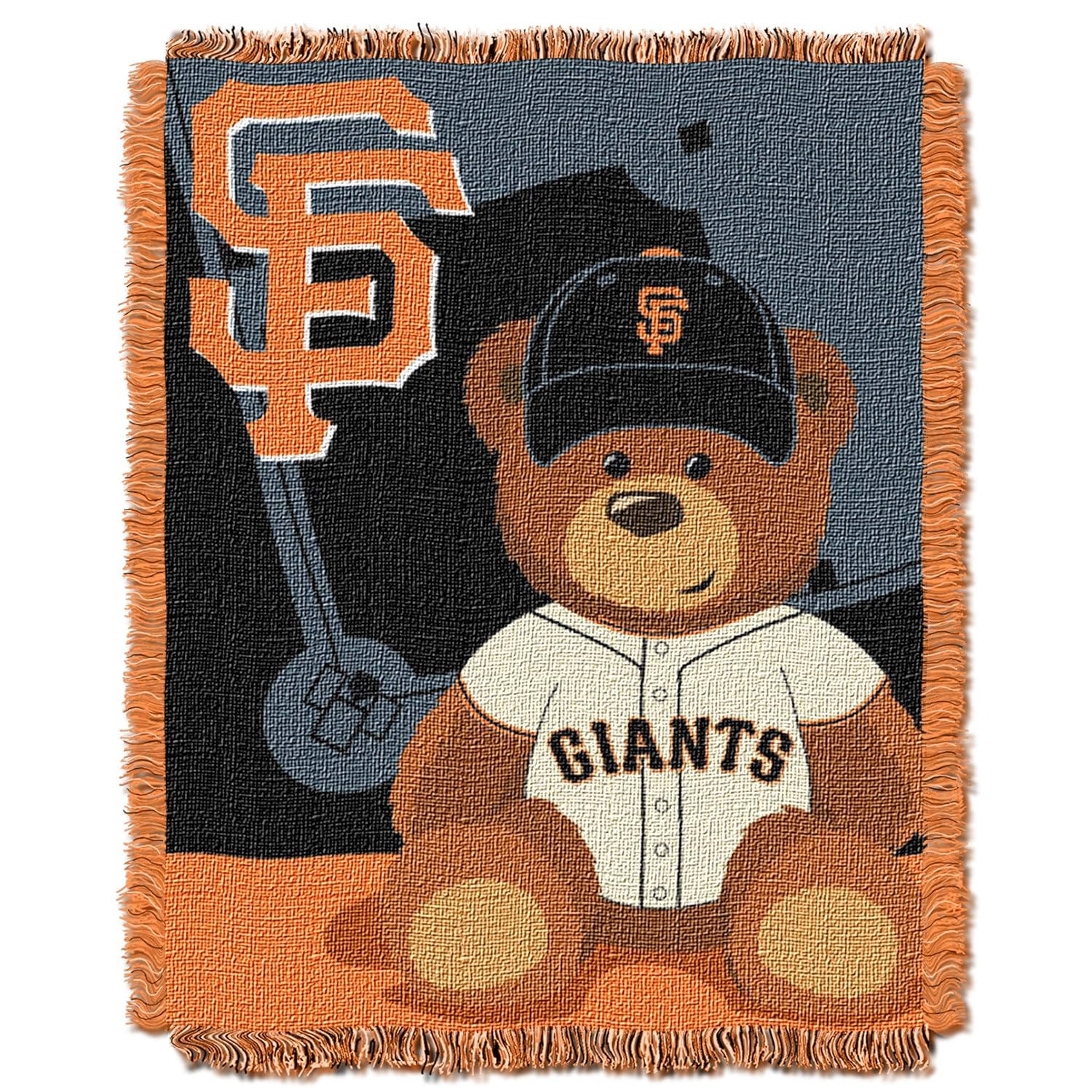 Officially Licensed MLB Field Bear Baby Woven Jacquard Throw Blanket Soft Cozy Washable Throws Bedding 36 x 46