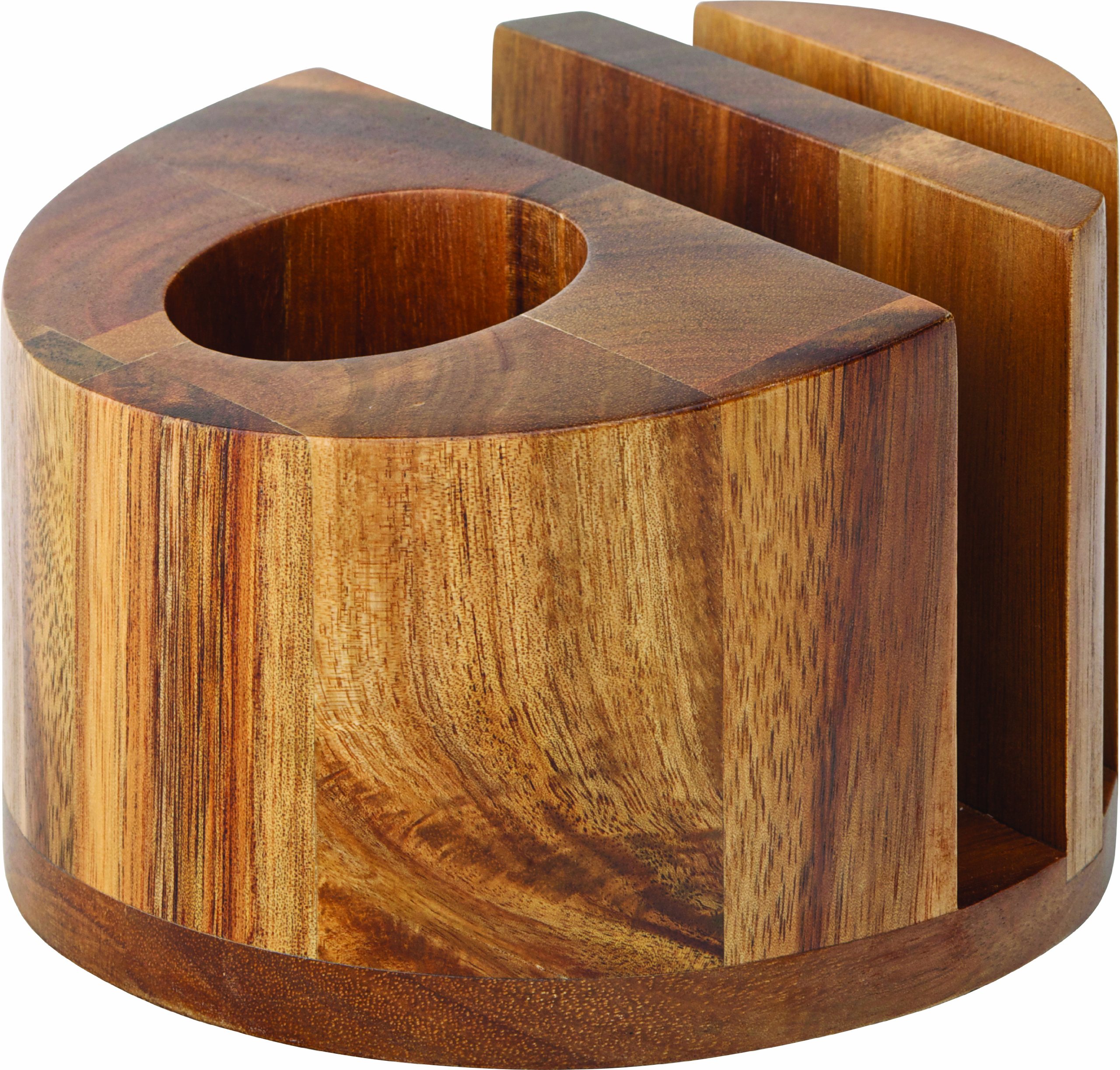 Utopia JMP974 Wood Presentation Acacia Menu/Napkin and Cutlery Holder, 5", 12.5 cm (Pack of 6)