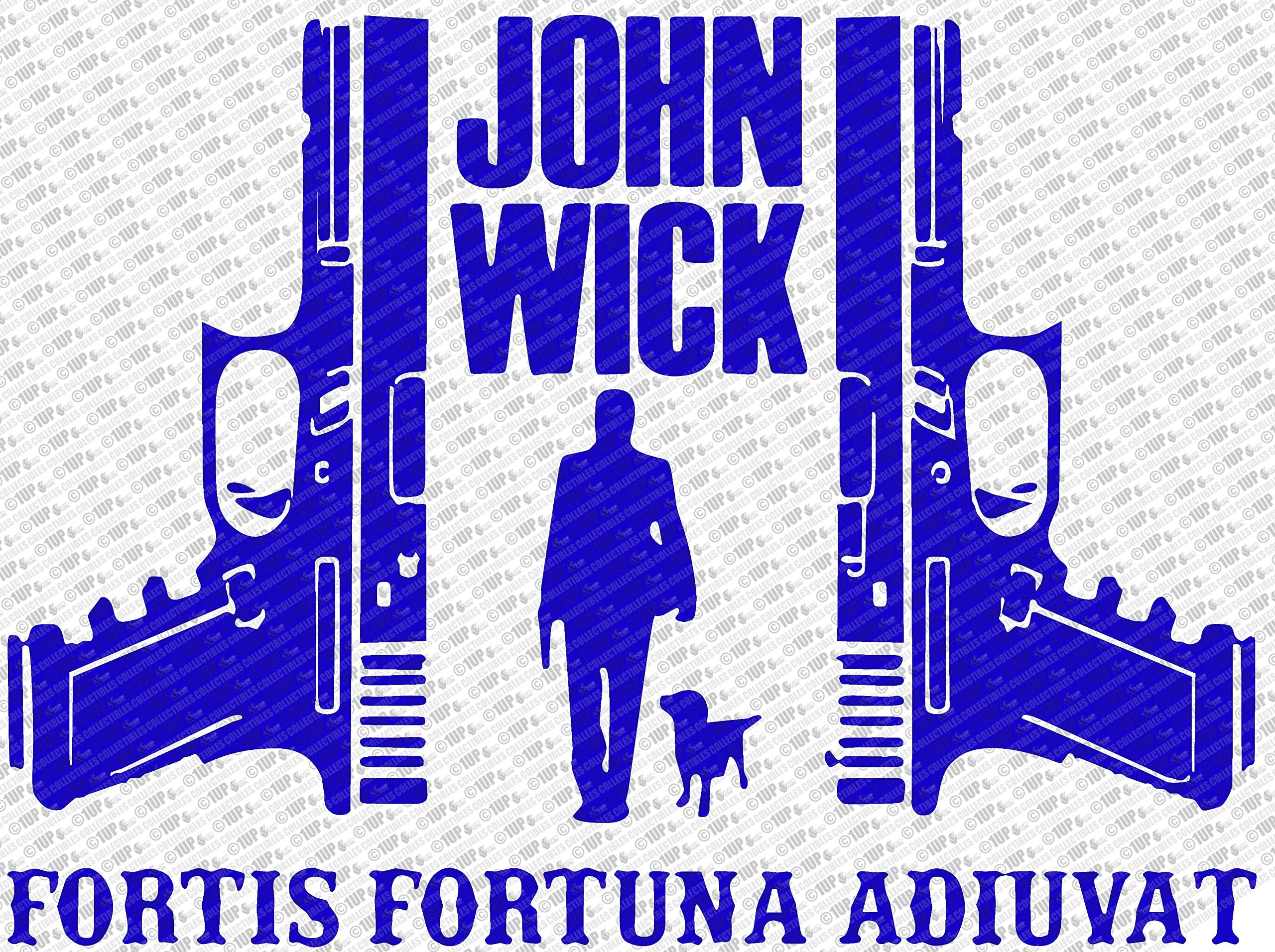 Collectible Decals John Wick 2 - Fortis Fortuna Adiuvat Die Cut Vinyl Decal Sticker (18", Blue)