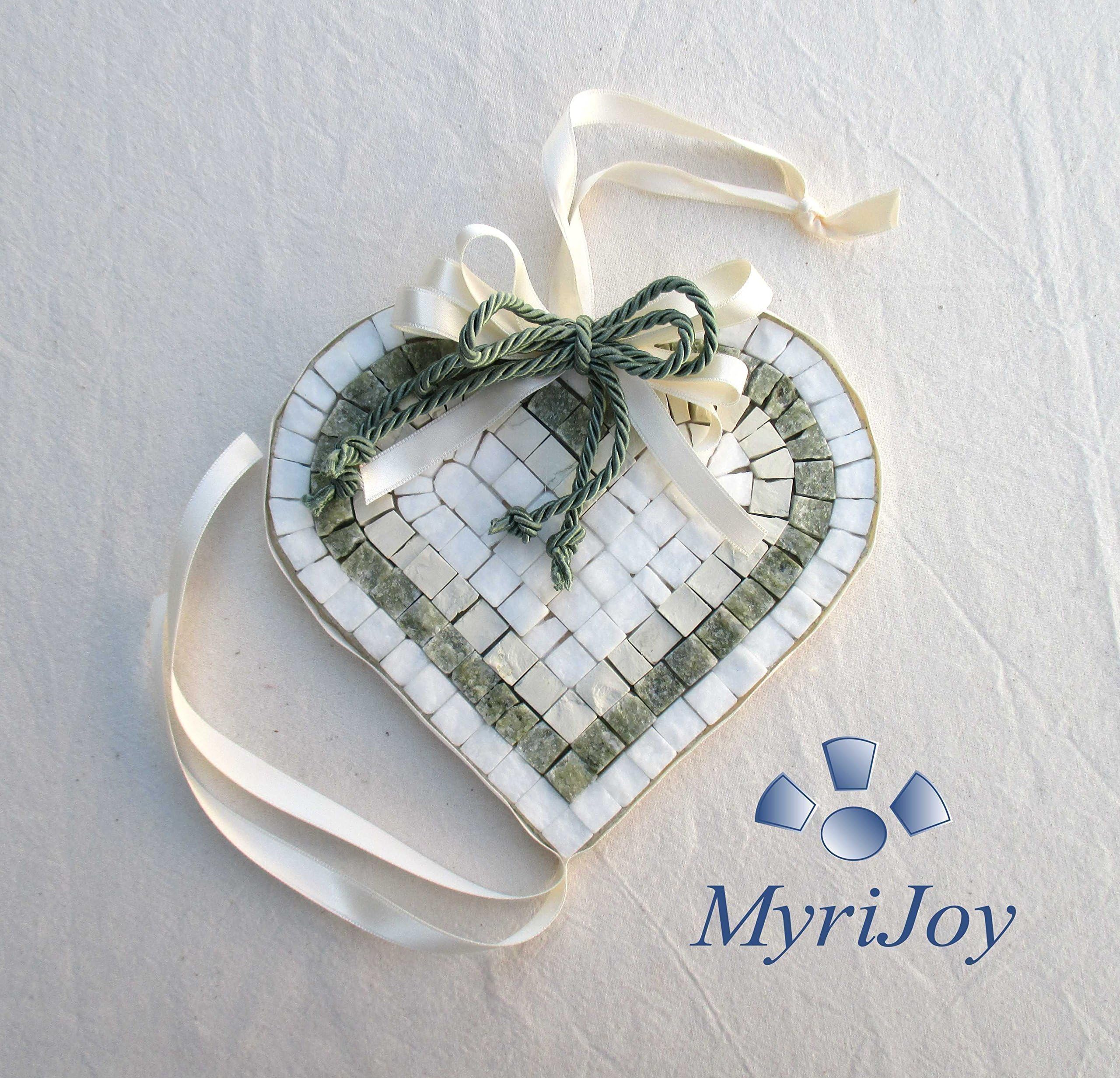 Make your own mosaic wall art Green Heart - DIY kit - Original Anniversary gift ideas - Do-it-yourself craft kits for adults
