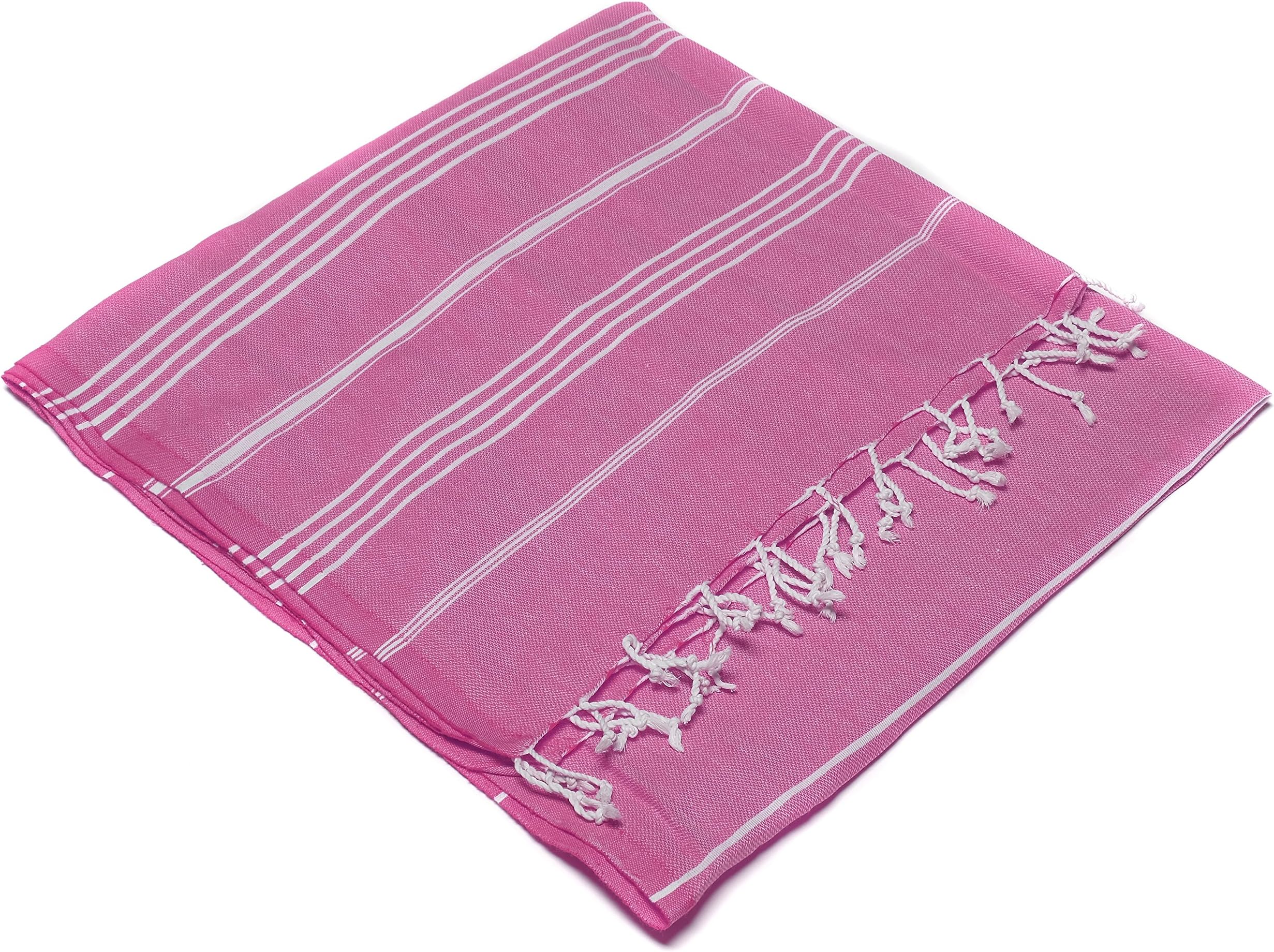The Turkish Emporium Cotton Bath Beach Towel Hammam Fouta Pestemal Peshtemal (Fuchsia)