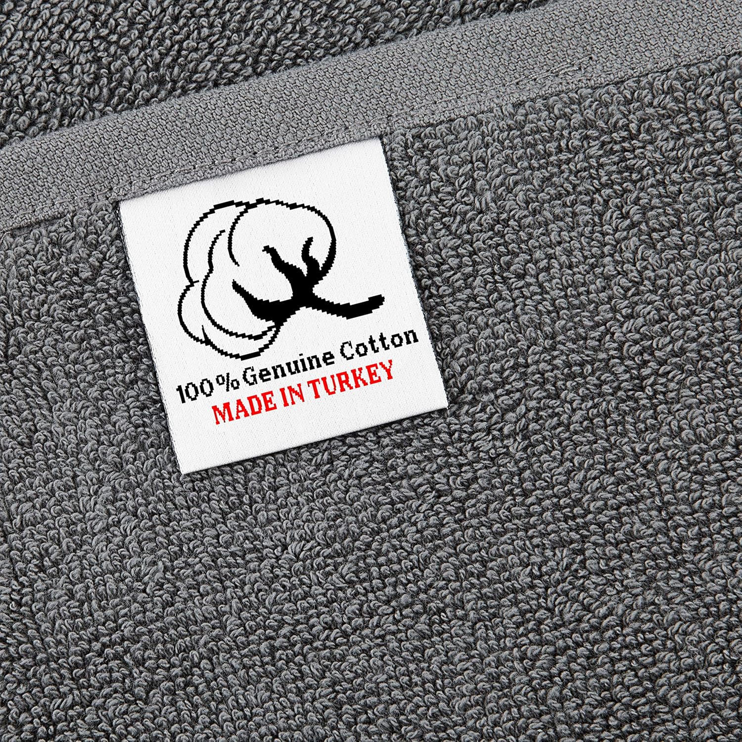 Hotel & Spa Quality 100% Turkish Genuine Cotton, Absorbent & Soft Decorative Luxury 4-Piece Bath Towel Set by United Home Textile, Grey: Home & Kitchen