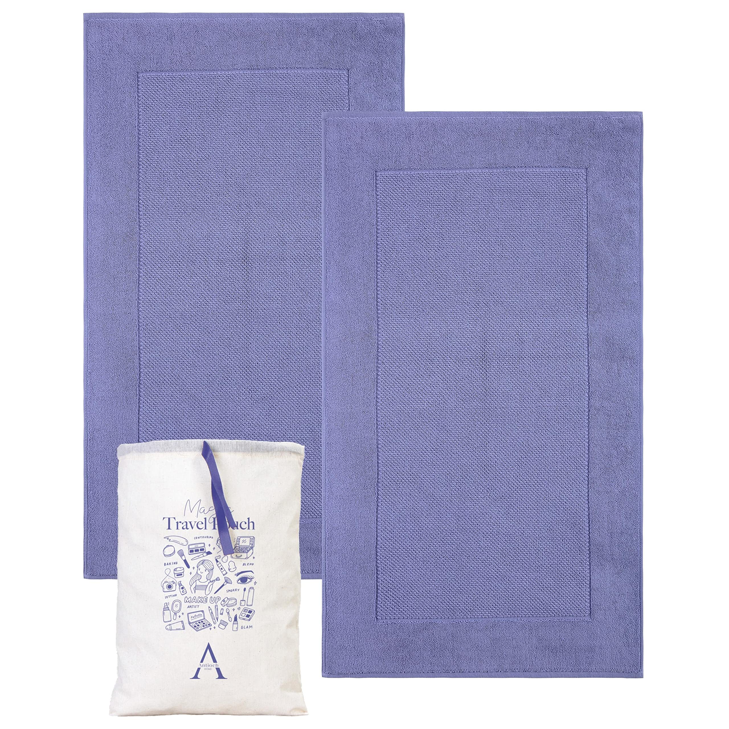 Photo 1 of Antioch Home Turkish Cotton Bath Mats for Bathroom Floor, Washable Bath Mat Towel, [ Soft & Absorbent & Quick Dry & 900 GSM Bathroom Floor Towel ] - [ 2 Pack - 20x34 inches ] - Lavender