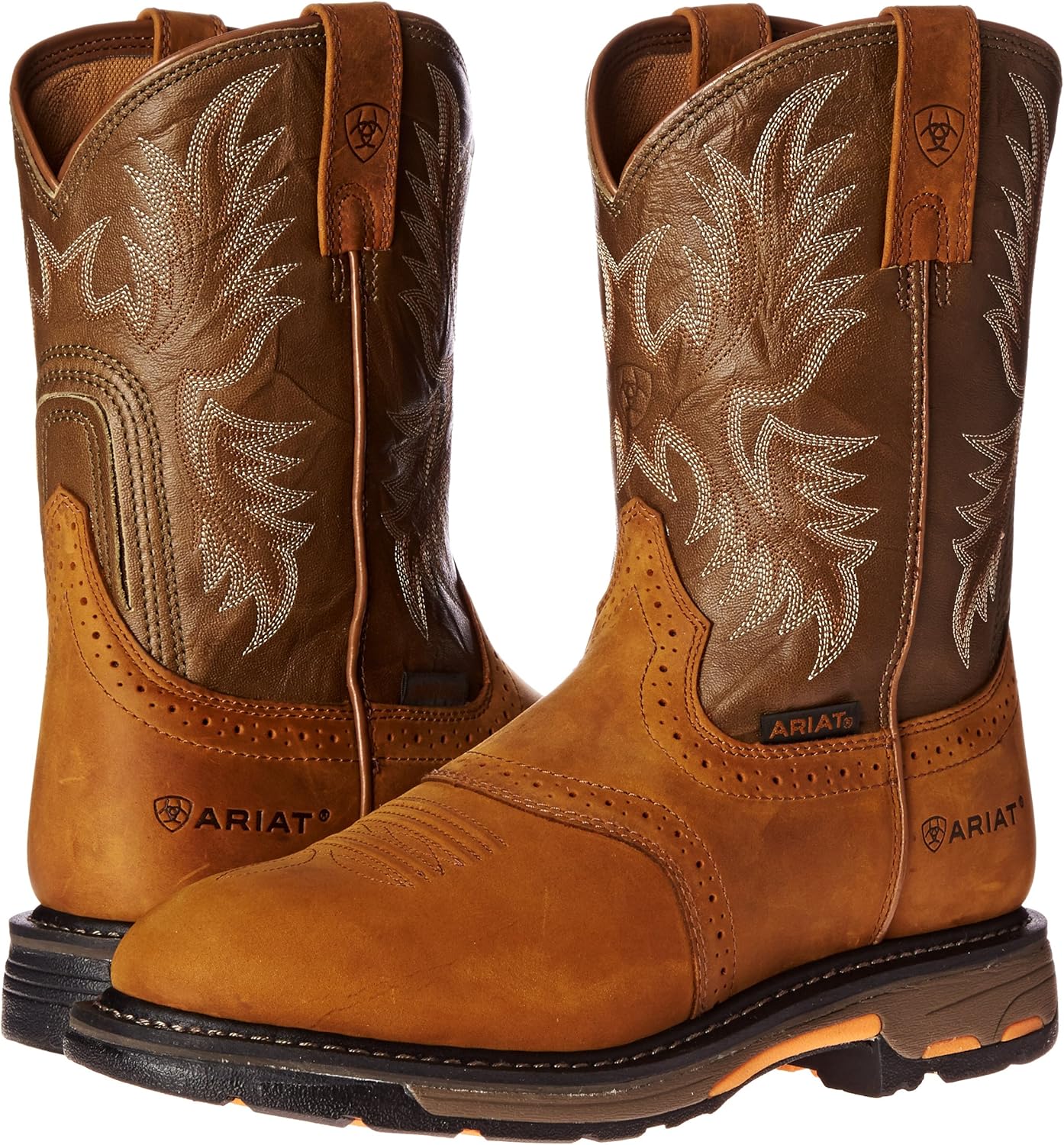  | Ariat Workhog Pull-on Work Boot – Men’s Leather, Round Toe, Western Work Boot | Industrial & Construction Boots